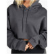 Pursue Fitness Oversized Crop Hoodie Charcoal
